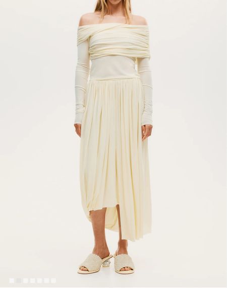 Draped ivory top and midi skirt matching set 

#LTKfindsunder100 #LTKstyletip #LTKSeasonal