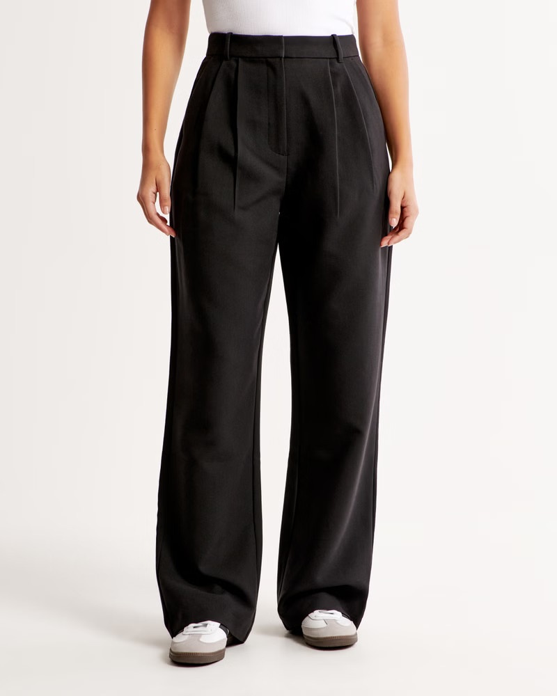 Curve Love A&F Sloane Tailored Wide Leg Pant | Abercrombie & Fitch (US)