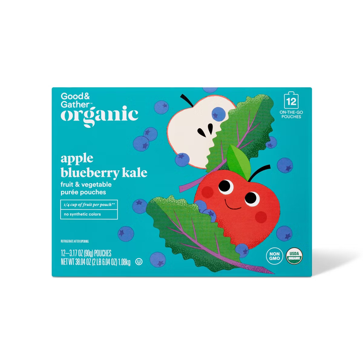 Apple Blueberry Kale Fruit & Vegetable Puree Pouches - 38.04oz/12ct - Good & Gather™ | Target