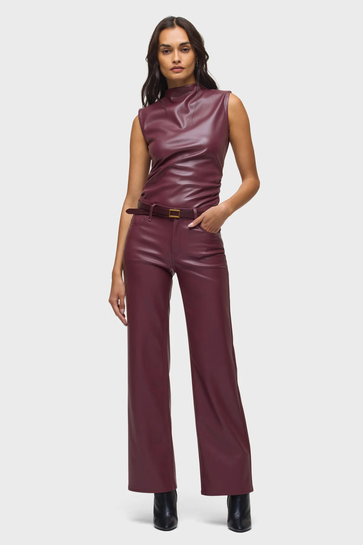 Rosie Vegan Leather High-Rise Wide Leg | Hudson Jeans