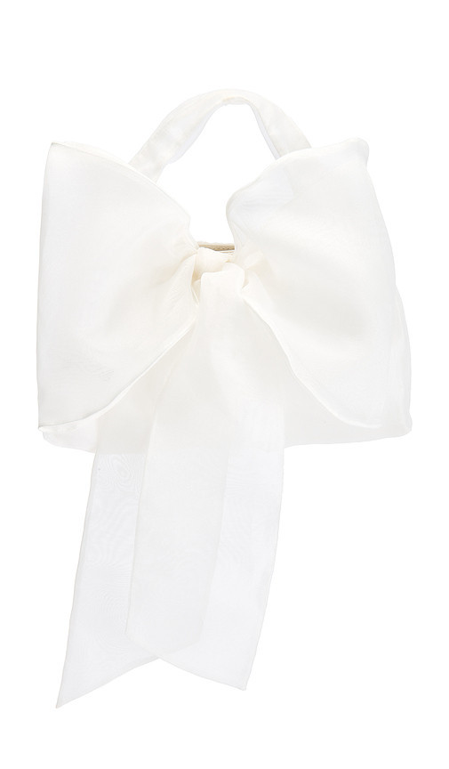 Loeffler Randall Sheer Bow Clutch in White. | Revolve Clothing (Global)