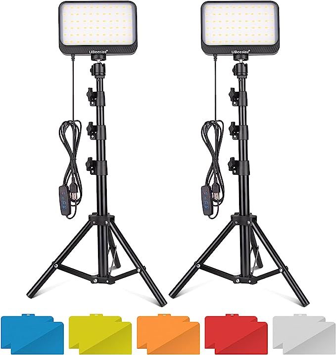 UBeesize LED Video Light Kit, 2Pcs Dimmable Continuous Portable Photography Lighting with Adjusta... | Amazon (US)