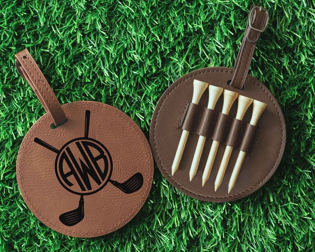 Personalized Golf Bag Tag With Golf Tees Custom Leather Golf - Etsy | Etsy (US)
