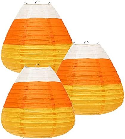 Just Artifacts Halloween Party Themed Hanging Paper Lanterns (Candy Corn, Set of 3) - - Amazon.co... | Amazon (US)