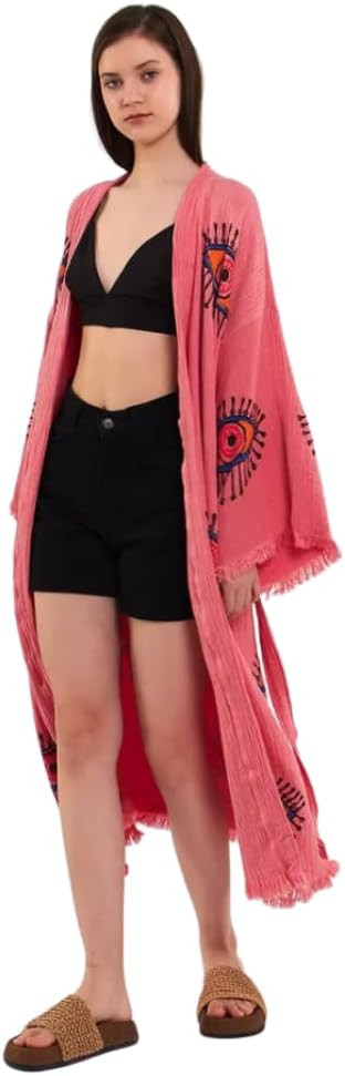 Evil Eye Kimono Robe - Beach Kimono Coverups for Woman | Amazon (US)