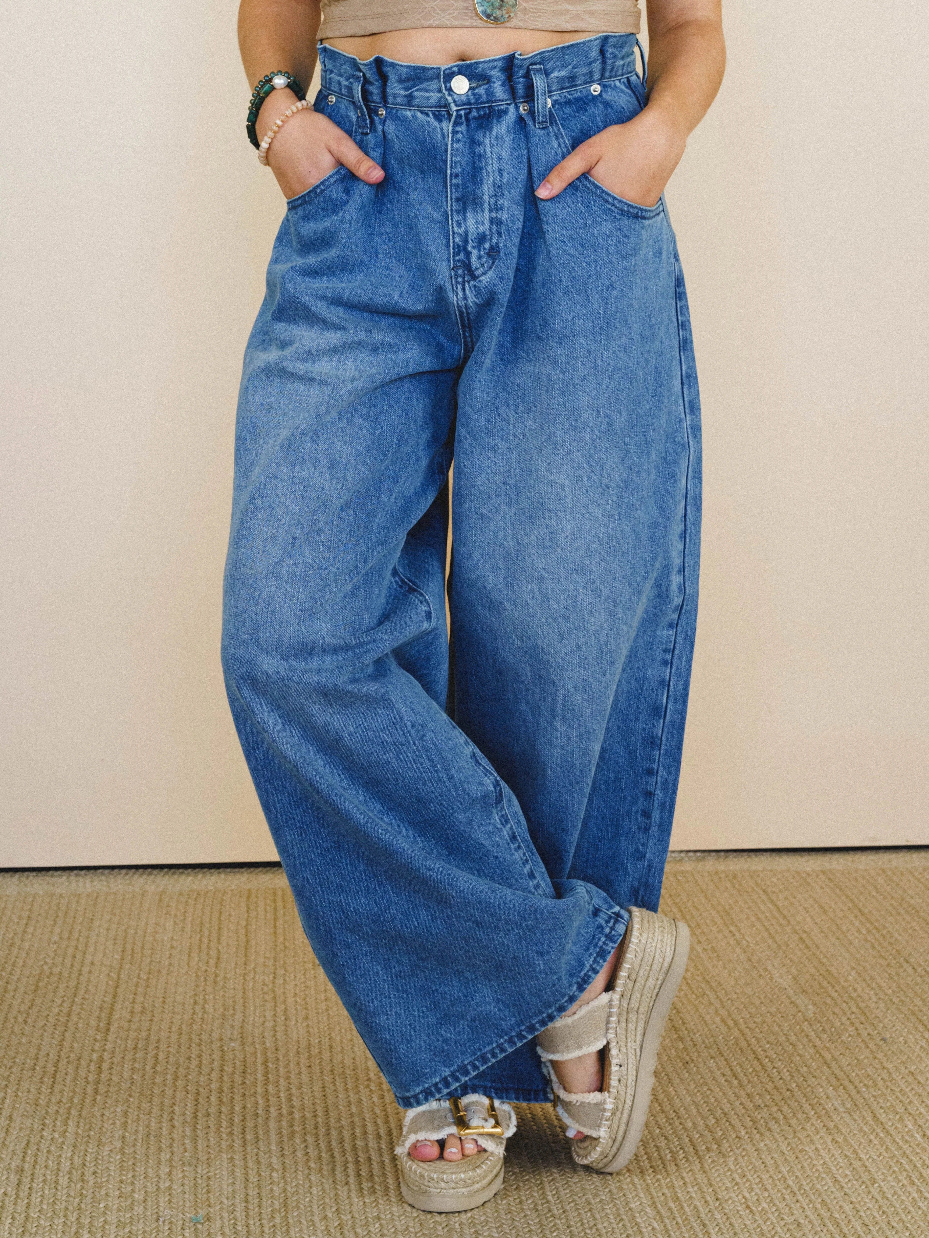 Jenny Cool Trouser Jeans - Denim Blue | Three Bird Nest
