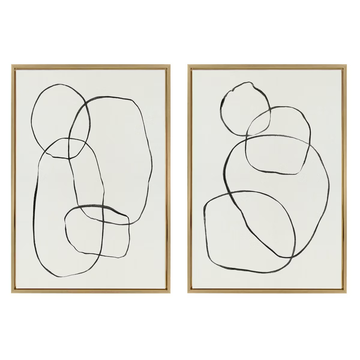 (Set of 2) Sylvie Going in Circles Framed Textured Canvas Set by Teju Reval - Kate & Laurel All T... | Target