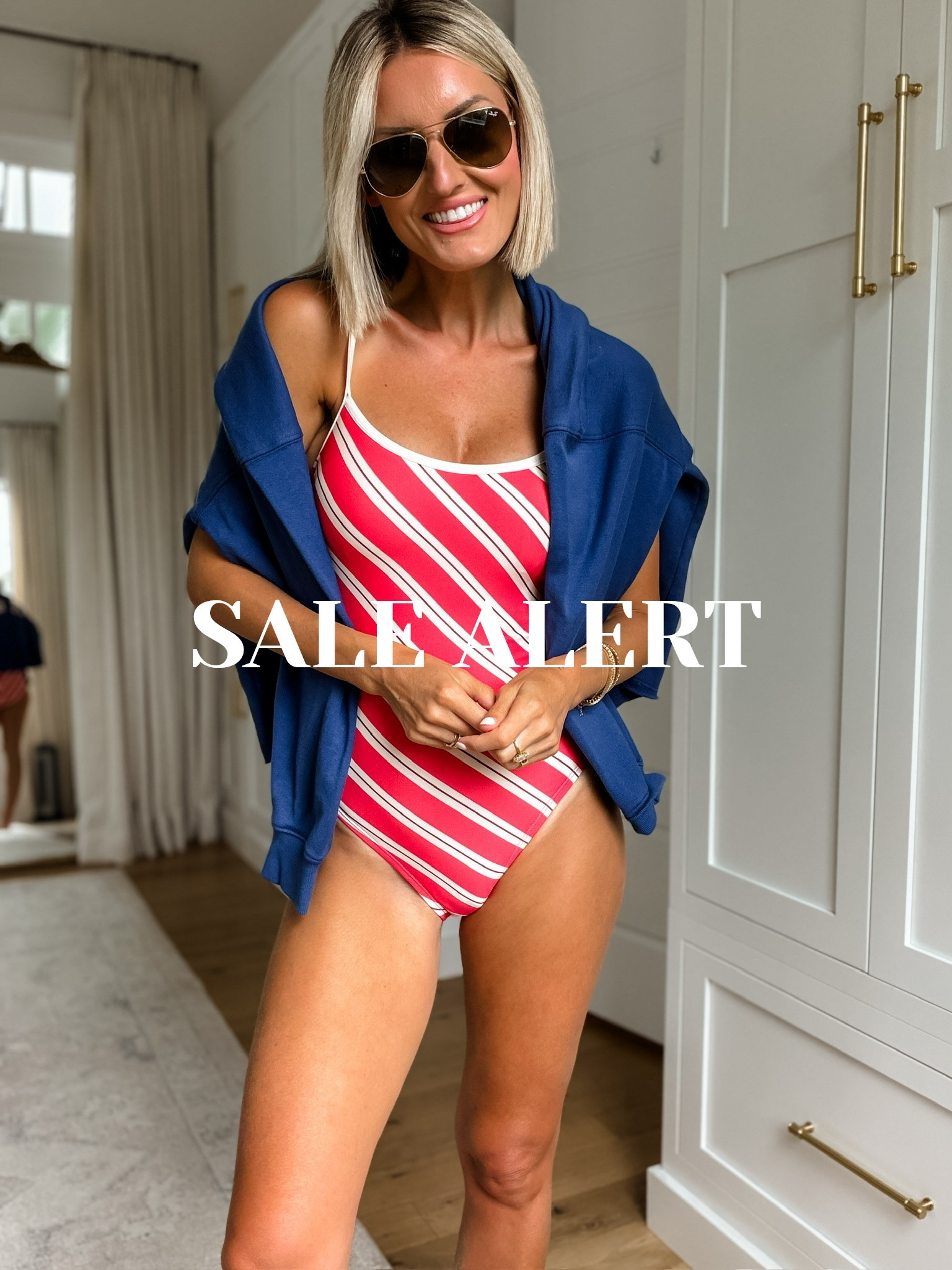 This striped one-piece is such a fun find for summer and the 4th of July! So flattering and currently on sale during Circle Deal Days. Wearing S

Loverly grey, target swim, one-piece swimsuit, striped swimsuit, Fourth of July outfit, vacation swimwear, beach style, poolside look, affordable swim, Circle Deal Days, summer essentials

#LTKSaleAlert #LTKSwim #LTKSeasonal