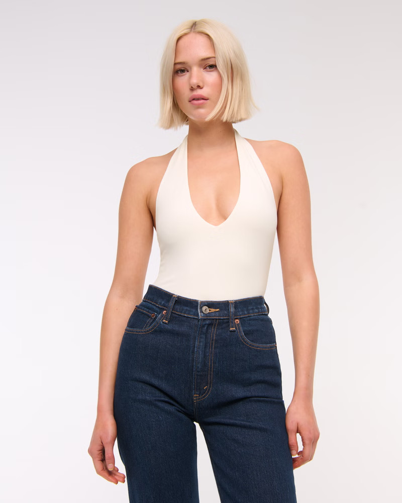 Women's Cotton-Blend Seamless Fabric Halter Top | Women's Tops | Abercrombie.com | Abercrombie & Fitch (US)