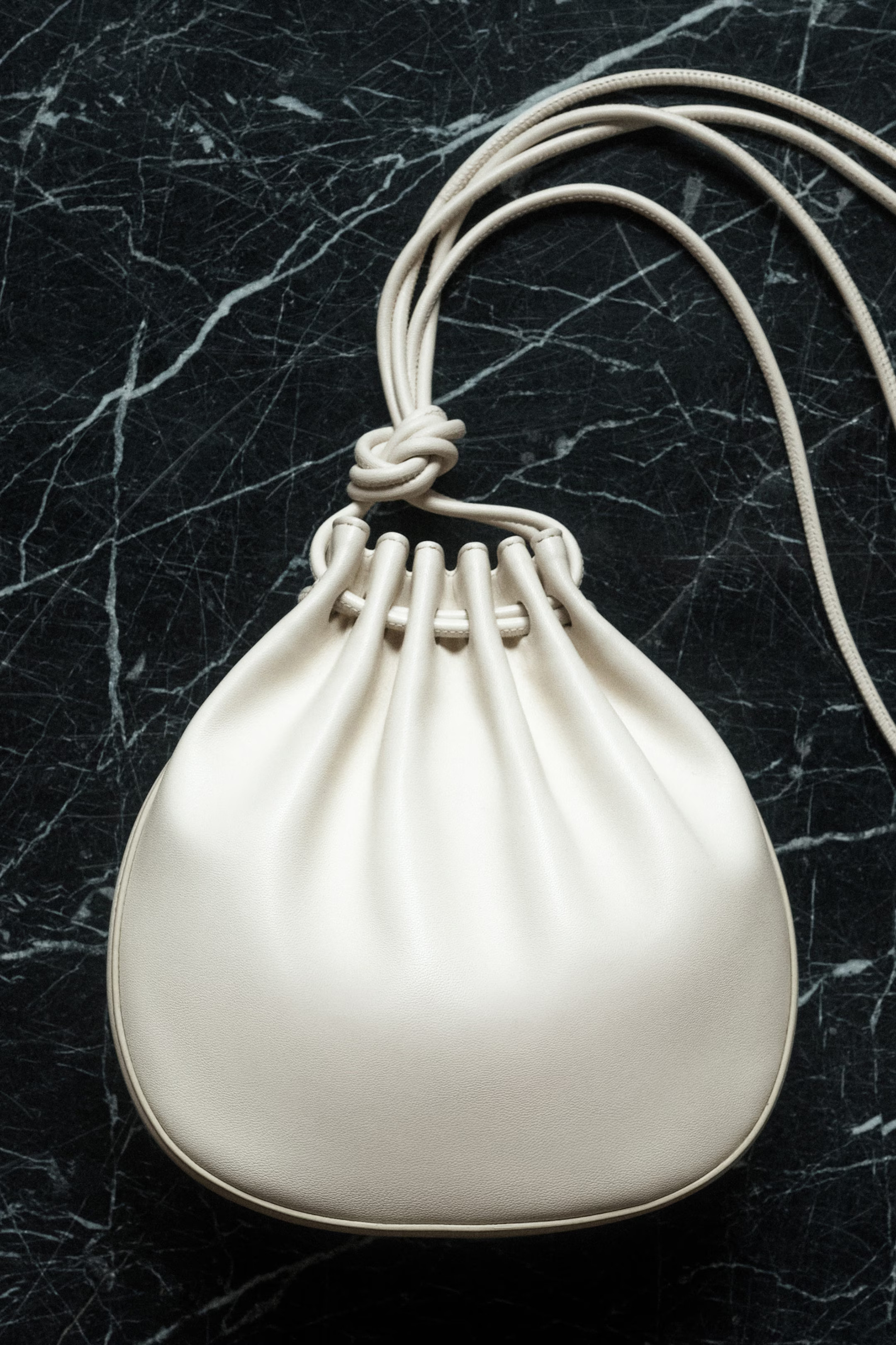 GATHERED POUCH BAG - LEATHER - CHALK | COS | COS UK