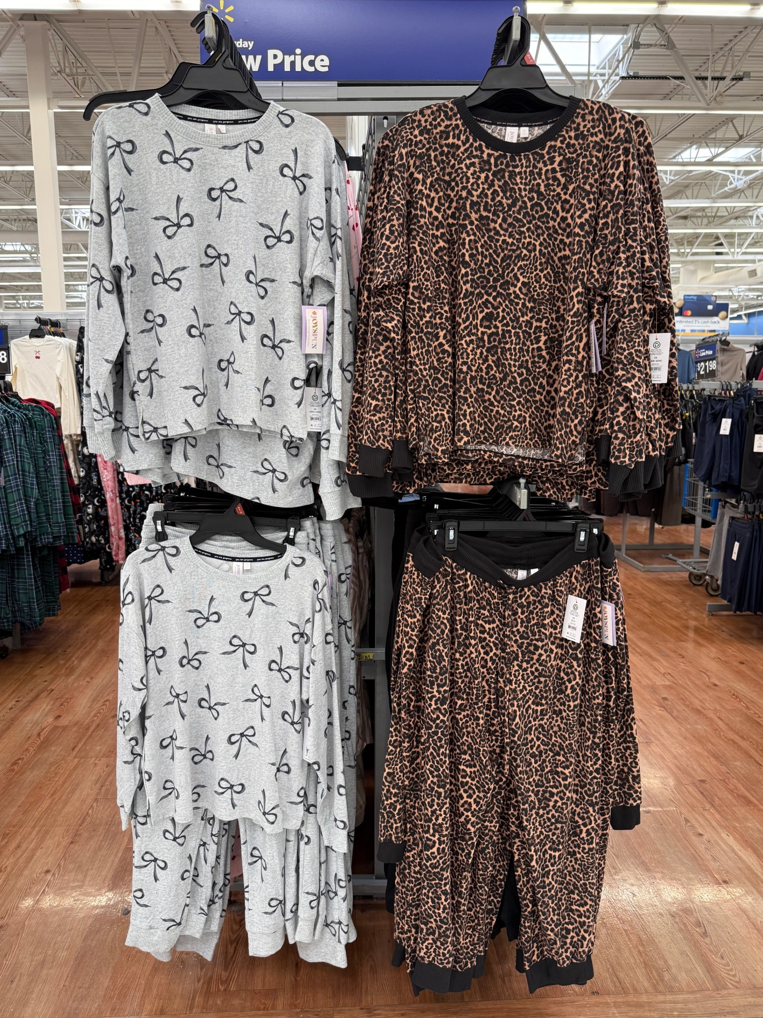 walmart finds cozy pajamas lounge sets soft knit tops drawstring pants bow print leopard print comfy outfits sleepwear affordable fashion winter essentials relaxed fit everyday comfort gift ideas
