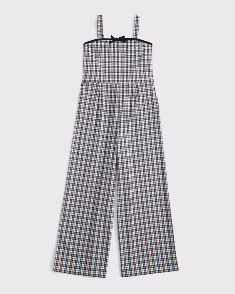 girls tie-front plaid jumpsuit | girls new arrivals | Abercrombie.com | Abercrombie & Fitch (US)