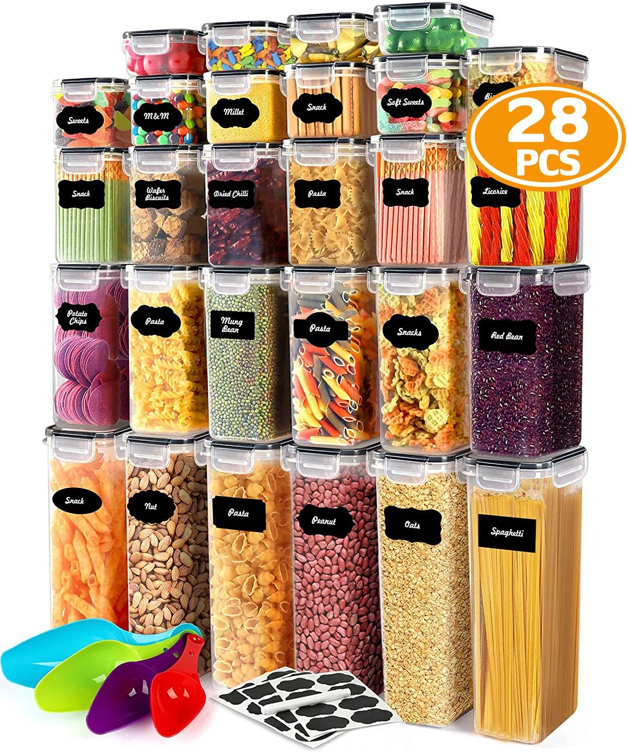 Airtight Food Storage Container Set with Lids, 28 Pcs BPA Free Plastic Food Canisters for Kitchen... | Walmart (US)