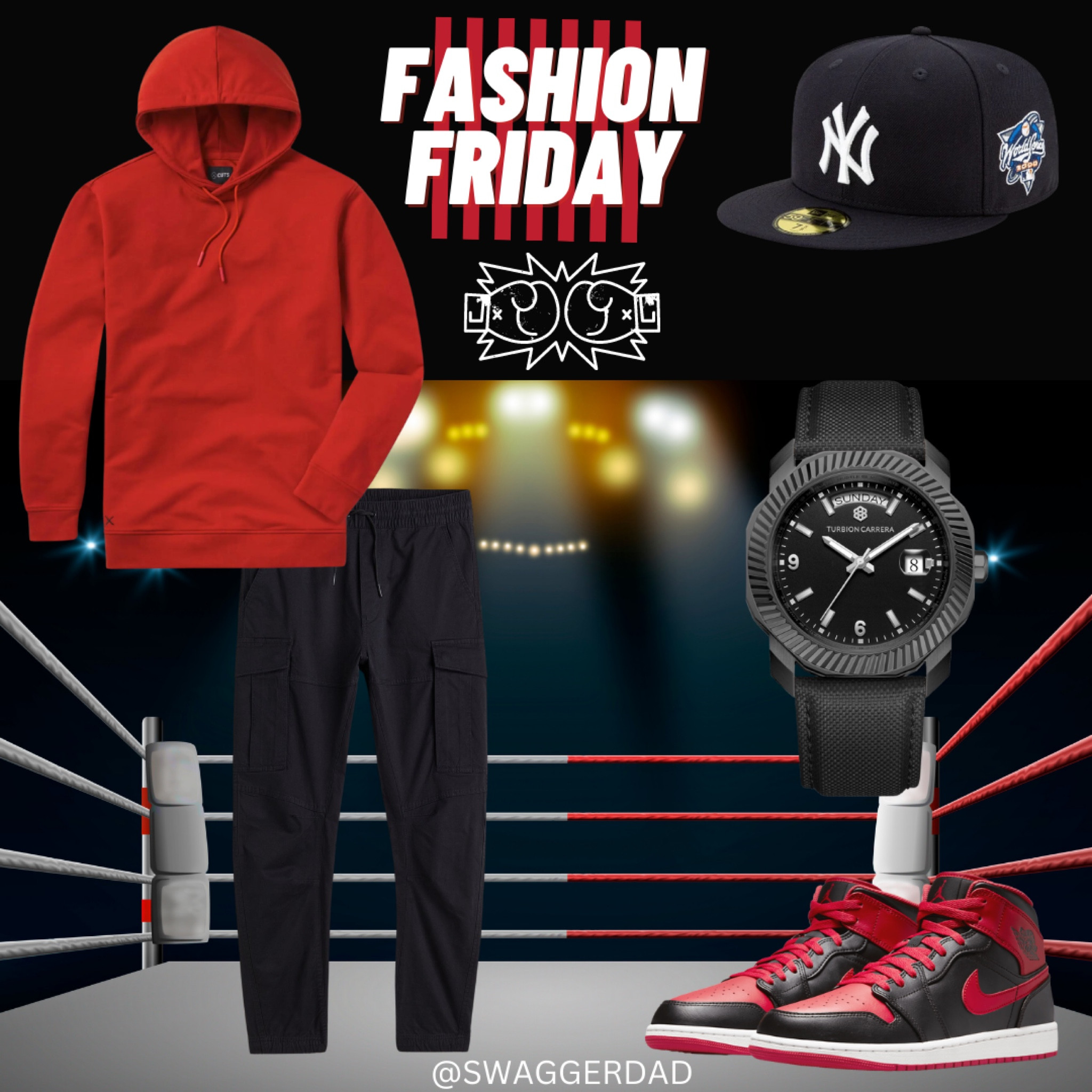Fashion Friday Creed 3 Style.
Red Hoodie, Black Cargo pants Nike Dunks Black&red Turbion Carrera Watch😎🔥🔥🔥🔥

#LTKFind #LTKU #LTKSale