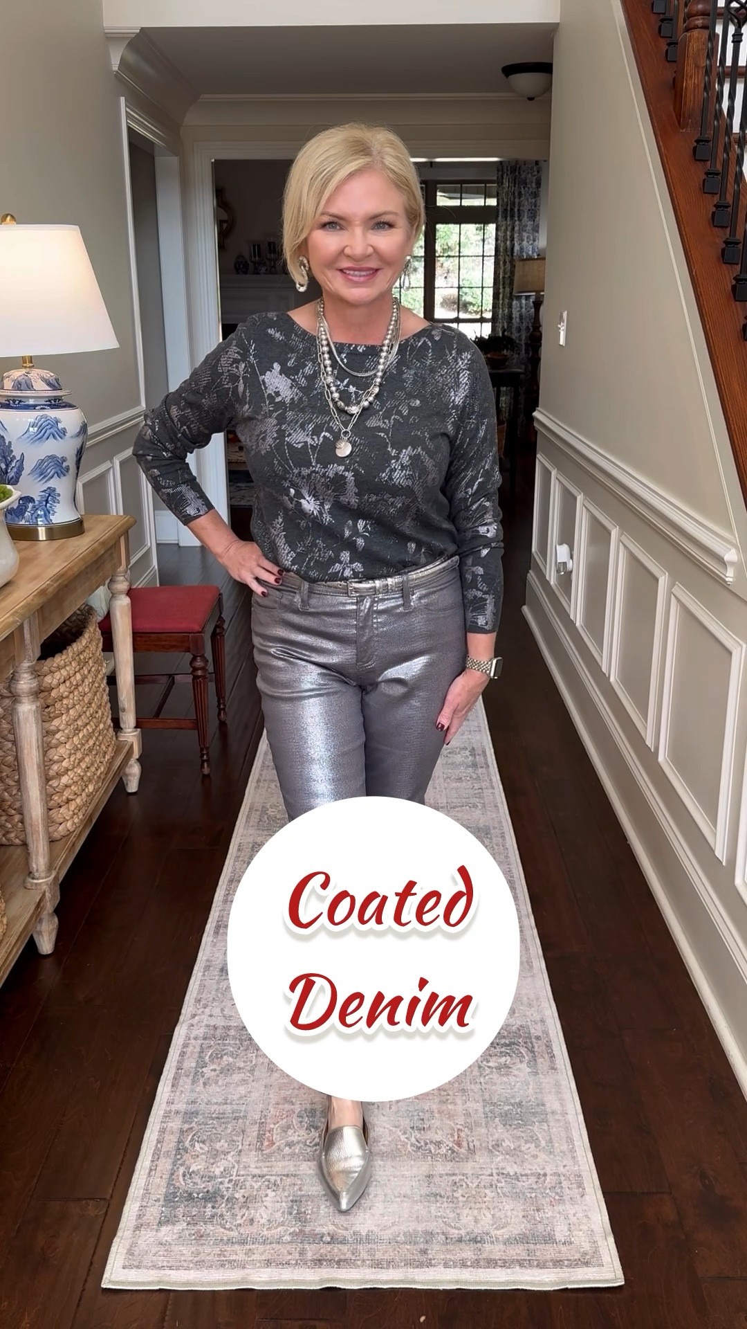 Coated denim is trending! I love how you can dress it up or down depending on the occasion. Both these outfits are comfortable and festive without screaming holiday. I'm wearing Small top, medium sweater and 0 regular in the jeans. 

#lovechicos
#makingspiritsbright
@lovechicos
#holidayoutfit
#christmasparty
#fashionover50

Holiday outfit
Christmas party
Coated denim
Fashion over 50

#LTKHoliday #LTKStyleTip #LTKWatchNow