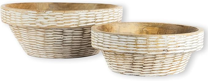 GoCraft Decorative Wooden Bowls Set, Nested Bowls for Nuts, Dry Fruits or as Decorative Centerpie... | Amazon (US)
