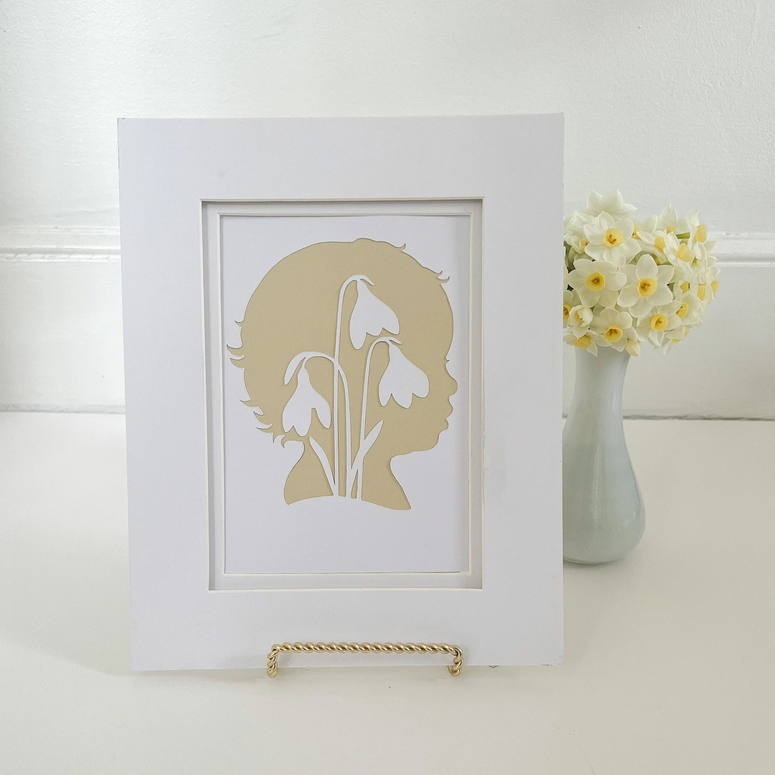 Custom Hand Cut Floral Silhouette snowdrop  Vintage - Etsy | Etsy (US)