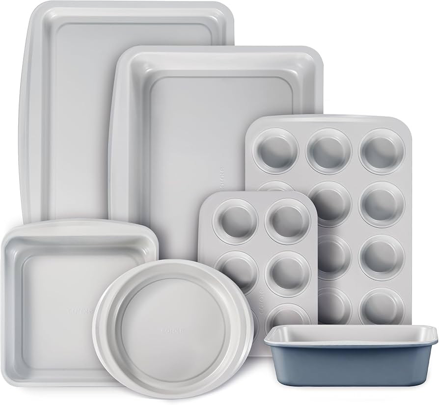 CAROTE 7-Piece Nonstick Stackable Baking Pans Set - Bakeware Sets Including Cookie Sheets for Bak... | Amazon (US)