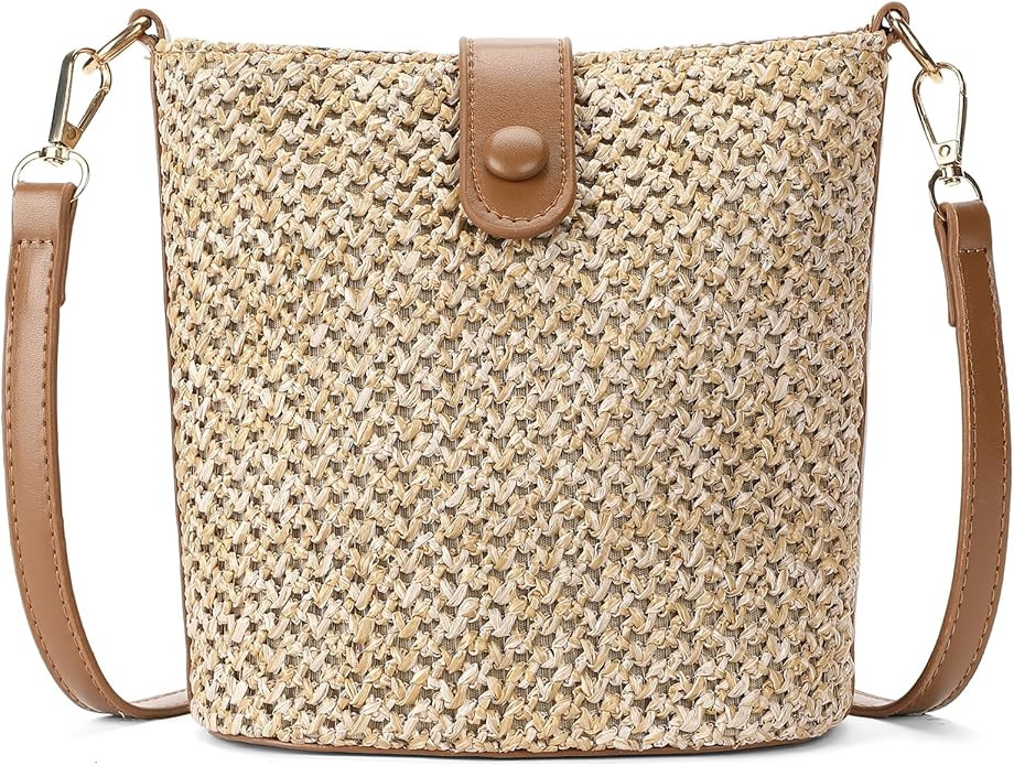 RNIEGA Small Straw Crossbody Bag for Women Woven Summer Shoulder Phone Purse Beach Handbag for Va... | Amazon (US)