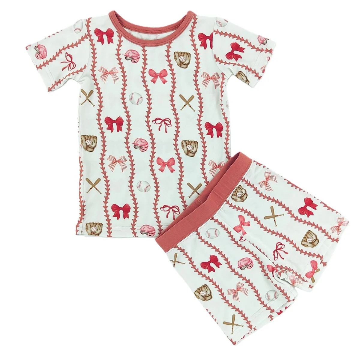 Pretty Pitch Bamboo Shorts Set | Little One Shop Co