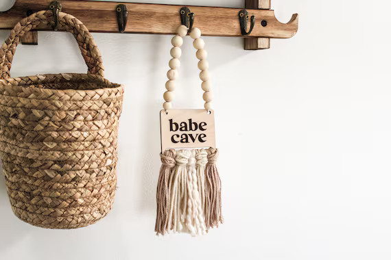 Babe Cave Decor, Farmhouse Beads, Wood Bead, Boho Beads, Wood Bead Garland, Toddler Girl Room Dec... | Etsy (US)