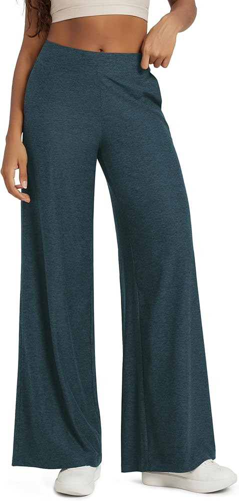 ODODOS Women's Extra Wide Leg Pants - Ultra Soft odSTRATUM Tech Casual Relaxed Lounge Pants with ... | Amazon (US)