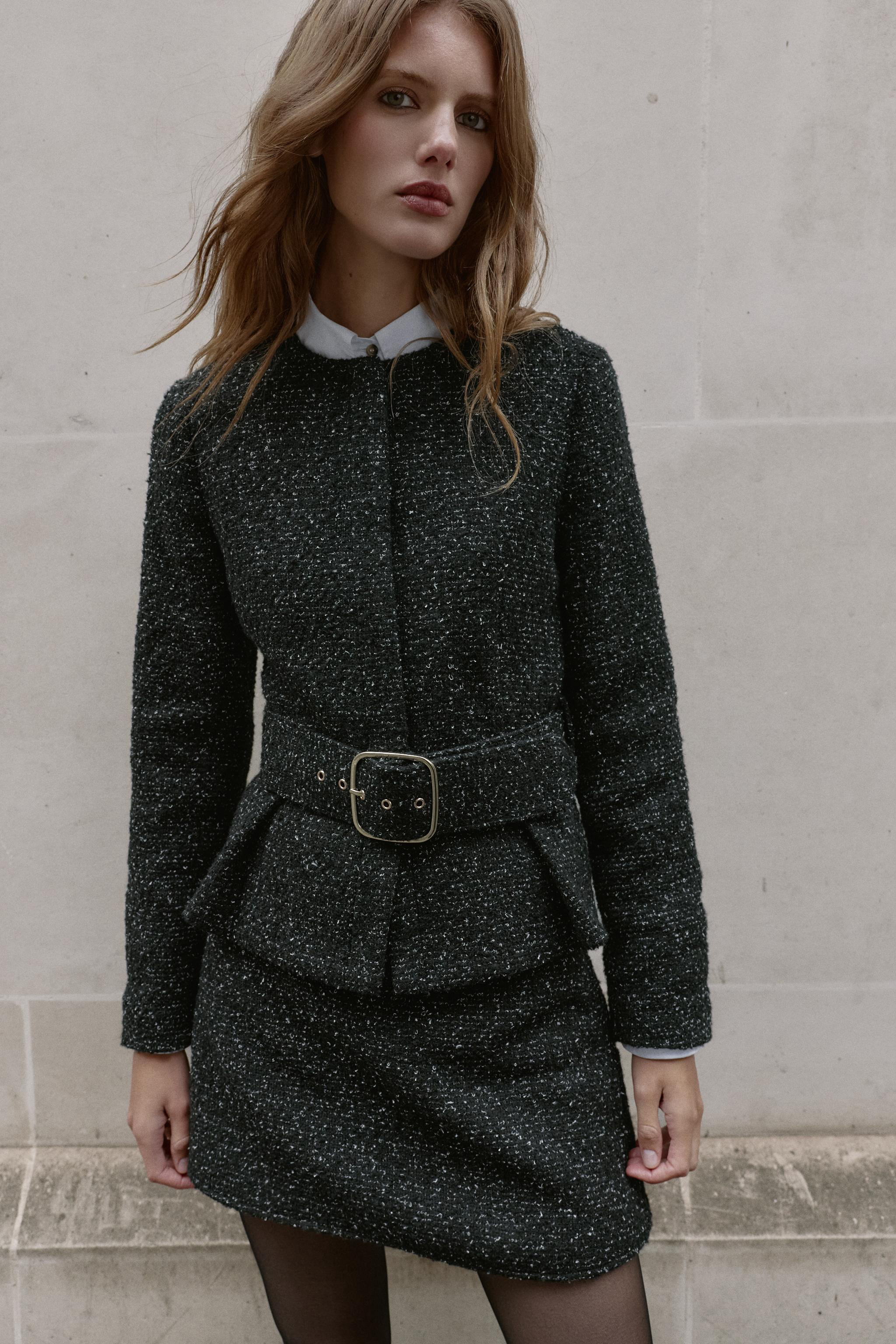TEXTURED BELTED BLAZER | Zara US