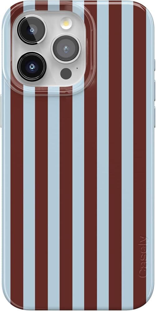 Casely iPhone 15 Pro Max Case | Sunday in Brooklyn | Blue Stripes | Compatible with MagSafe | Cla... | Amazon (US)