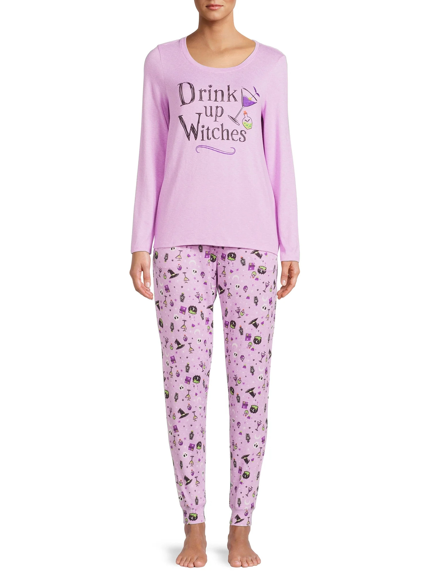 Secret Treasures Women's and Women's Plus Halloween Pajama Set, 2-Piece | Walmart (US)