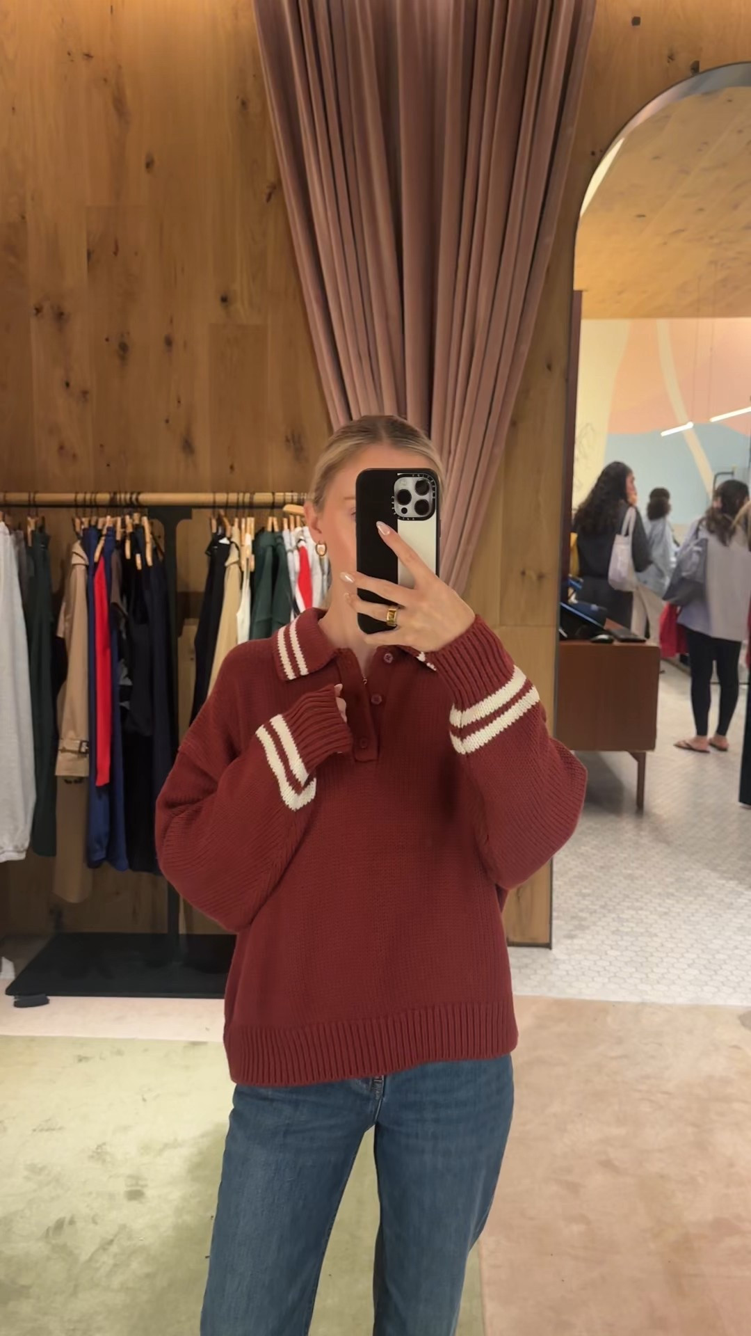 this maroon color is so cute for fall! loving the polo collar neckline & varsity stripes 

wearing a size small for an oversized look

#LTKSeasonal #LTKStyleTip #LTKWorkwear