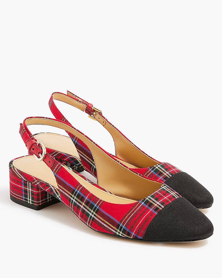Tartan low-heel slingbacks | J.Crew Factory