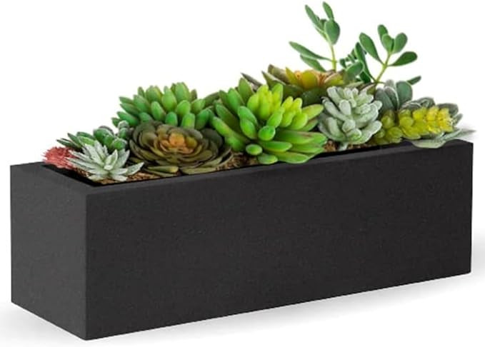 Elly Décor 24 x 8 inch Rectangular Plastic Planter with Drainage, Classic Smooth Texture, Lightw... | Amazon (US)