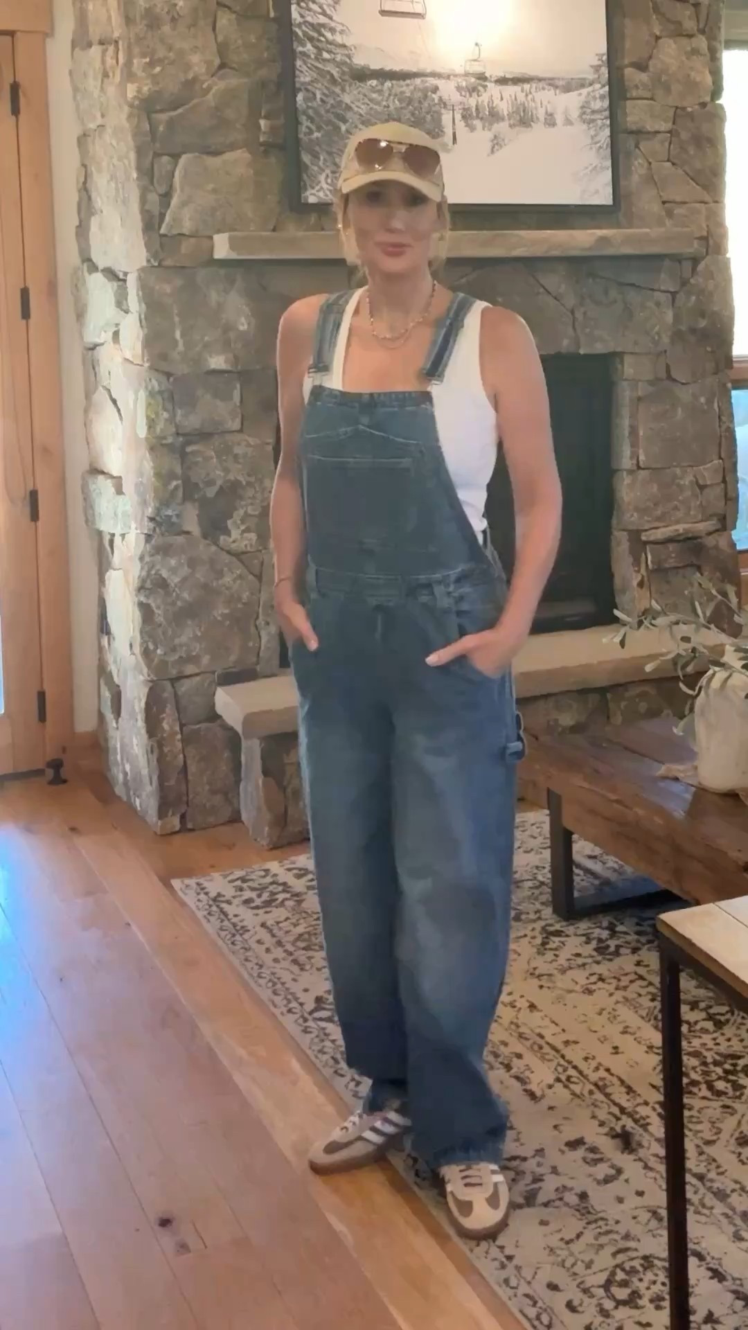 Denim Overall Outfit of the day! ❤️ Details ⬇️

Overalls size medium. Run baggy. Tank size m. Adidas run true to size, probably not great for wide feet! Hat is adjustable! 

#ootd #outfitideas #overalls #casualoutfits #baseballhatoutfit #fashion #outfitinspo

#LTKOver40 #LTKFindsUnder50 #LTKStyleTip