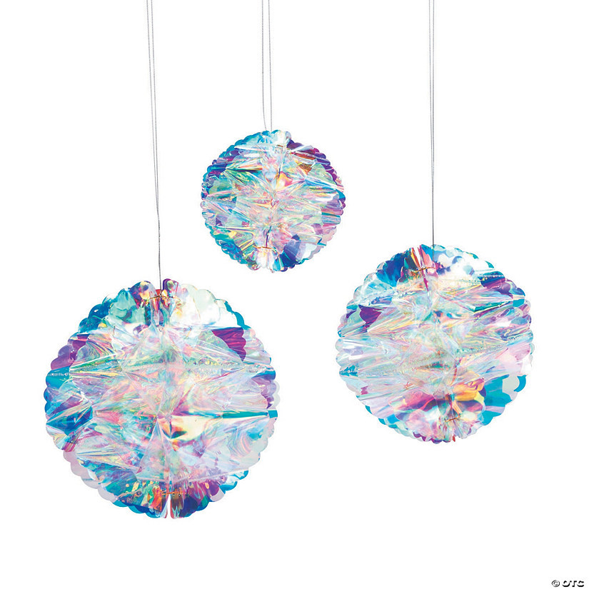 5 3/4" - 9 1/2" Iridescent Honeycomb Ceiling Decorations - 3 Pc. | Oriental Trading Company