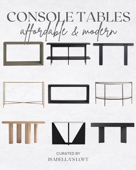 Console Tables affordable and modern 

Media Console, Living Home Furniture, Bedroom Furniture, stand, cane bed, cane furniture, floor mirror, arched mirror, cabinet, home decor, modern decor, mid century modern, kitchen pendant lighting, unique lighting, Console Table, Restoration Hardware Inspired, ceiling lighting, black light, brass decor, black furniture, modern glam, entryway, living room, kitchen, bar stools, throw pillows, wall decor, accent chair, dining room, home decor, rug, coffee table

#LTKbump #LTKhome #LTKFind