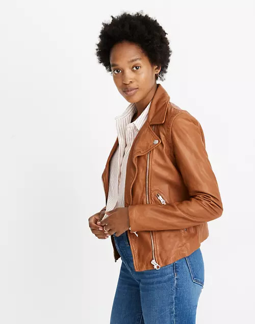 Washed Leather Motorcycle Jacket | Madewell