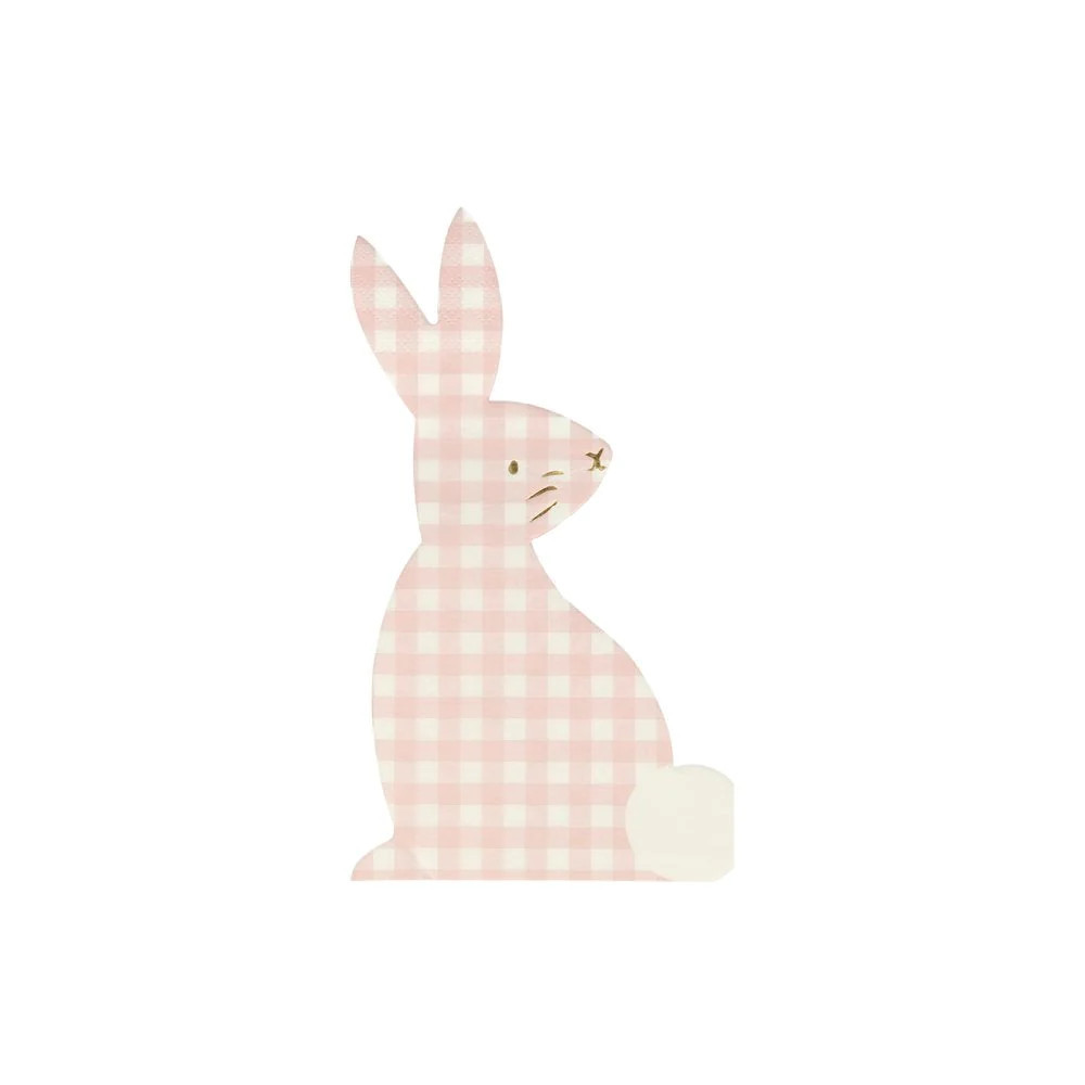 Gingham Bunny Napkins | Pink Antlers