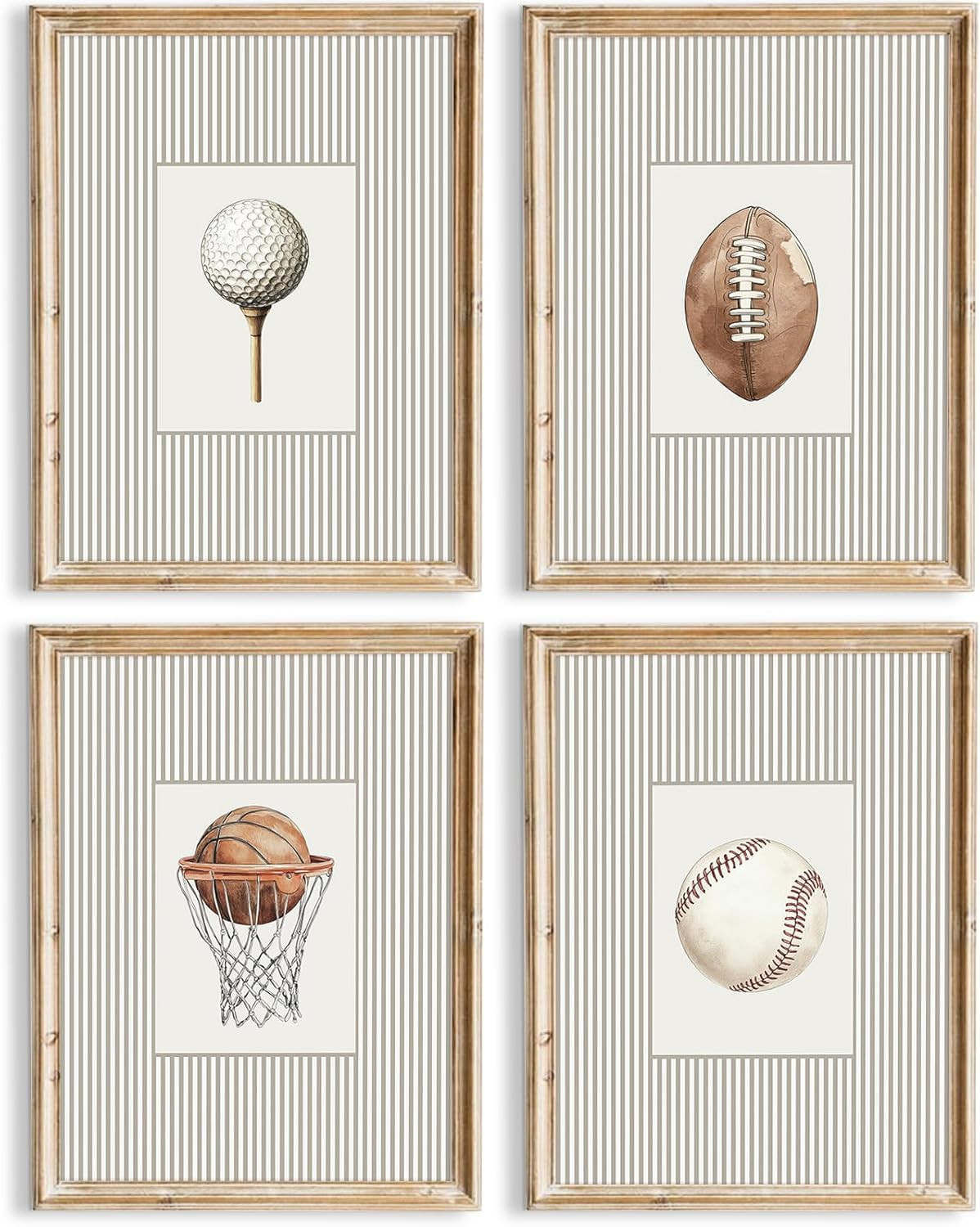 Sports Wall Art Decor Toddler Boys Room Canvas Prints Vintage Sports Nursery Wall Decor Kids Post... | Amazon (US)