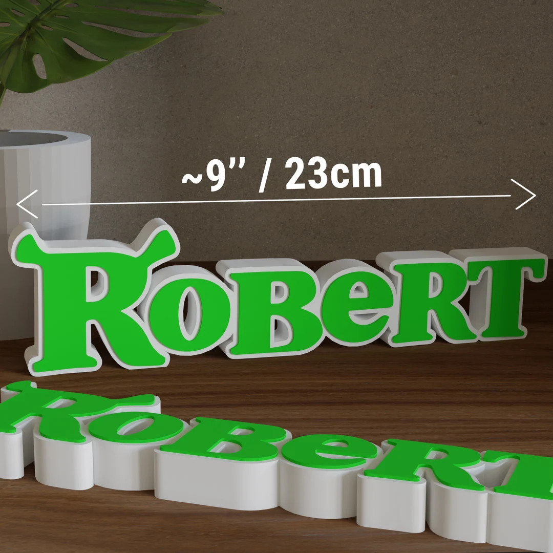 Shrek Personalized Font 3D Printed Display Sign Artistic Mashup not an Official Licensed Product ... | Etsy (US)