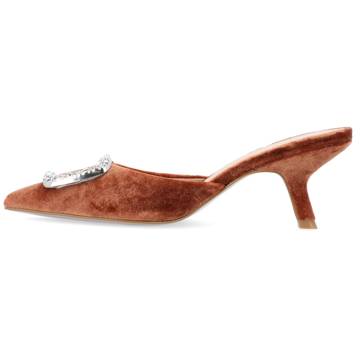 Journee Collection Women's Rishie Slip On Kitten Heel Mule Pump Brown 8 | Target