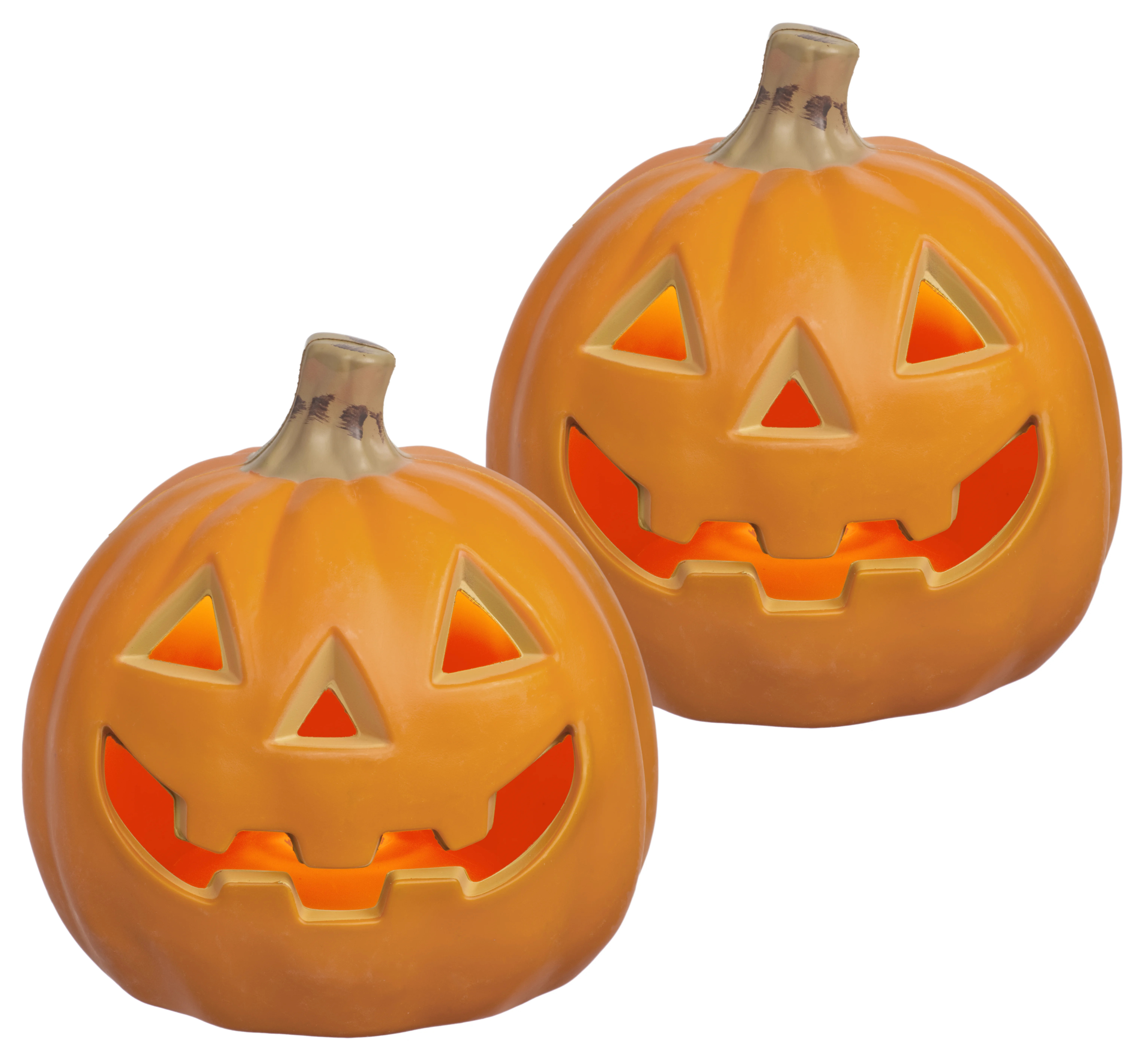 2 Pack 6" LED Lighted Pumpkin Jack-O'-Lantern, Battery Operated Indoor/Outdoor Halloween Decoration with 8-Hour Daily Timer | Wayfair North America