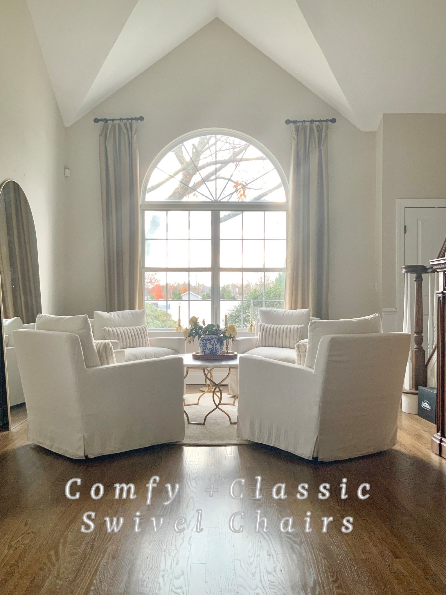 Creating a comfortable, cozy and classic lounge and conversation area - perfect for coffee, cocktails and great conversation!

The comfy softness of a down pillow meets the lasting durability of stain-resistant performance fabric in the iconic Brynn swivel chair - everyone’s favorite seat!



World market
Swivel chair
Lounge Chair
Living room redefined
Round area rug
Arched Mirror
Wayfair finds

#LTKHome