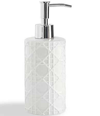 Kassatex Rattan Embossed Lotion Dispenser - White | Dillard's