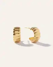 Bubble Ridge Huggie Hoops | Quince