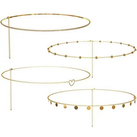 4Pcs Female Waist Chain Replacement Female Waist Chain Metal Body Chain for Women Dress | Walmart (US)