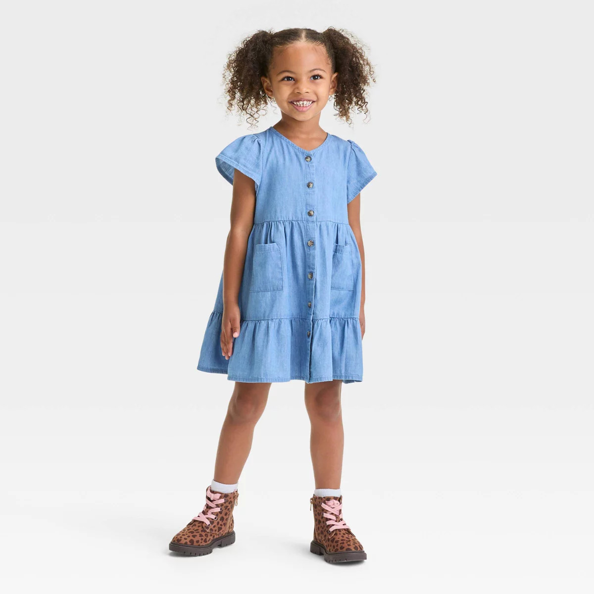 Toddler Girls' Denim Dress - Cat & Jack™ Blue 2T | Target