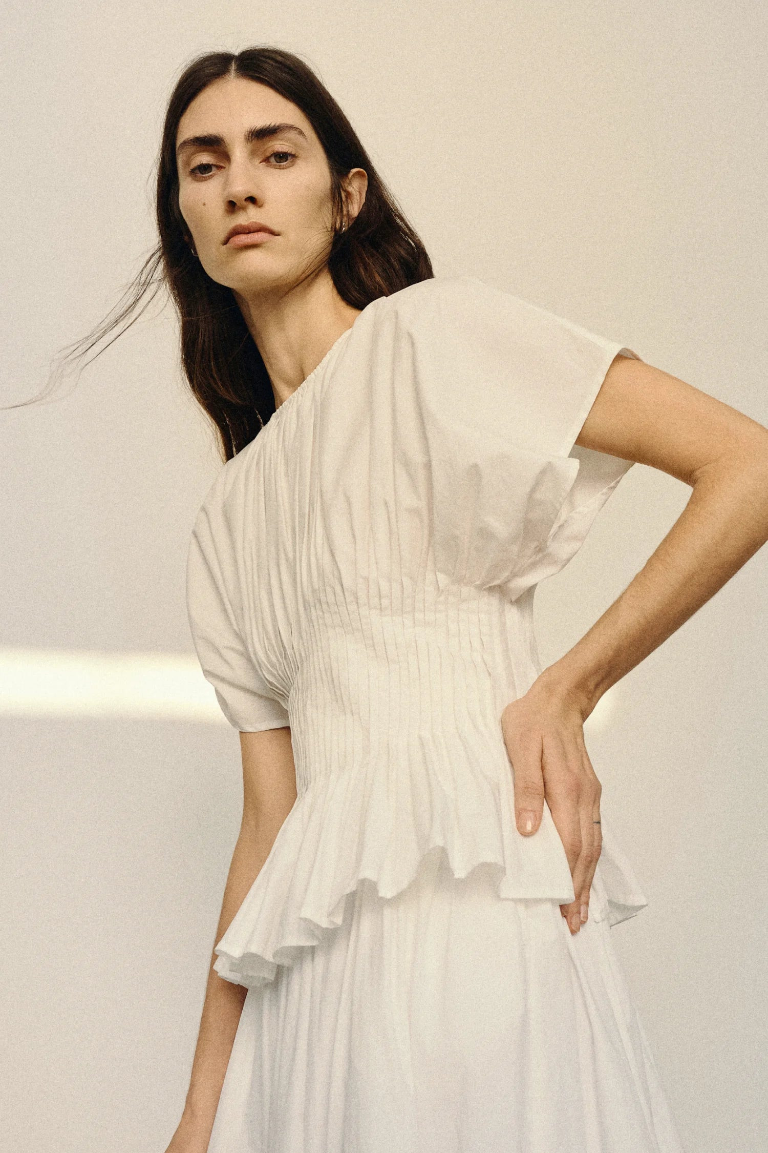 Pintuck Cotton Shirt | Tailored Women's Top | Rue Sophie