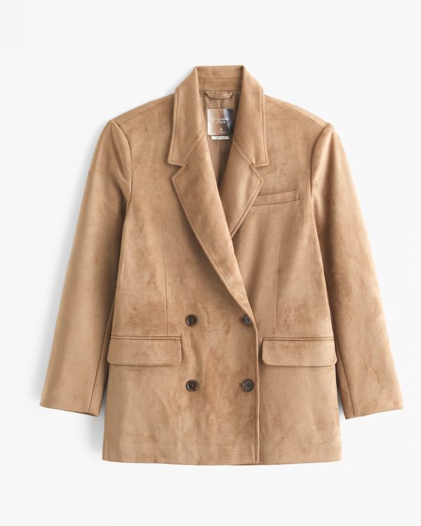 Vol. 28 Vegan Suede Double-Breasted Blazer | Abercrombie & Fitch (US)