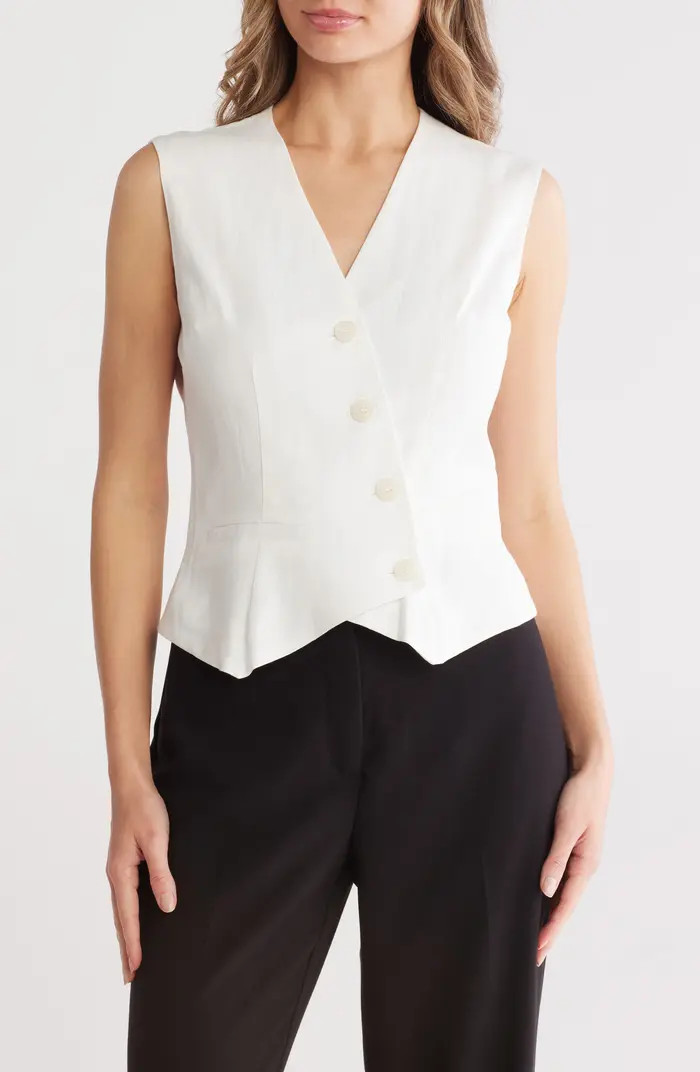 PATRIZIA LUCA Asymmetric Button Front Vest | Nordstromrack | Nordstrom Rack