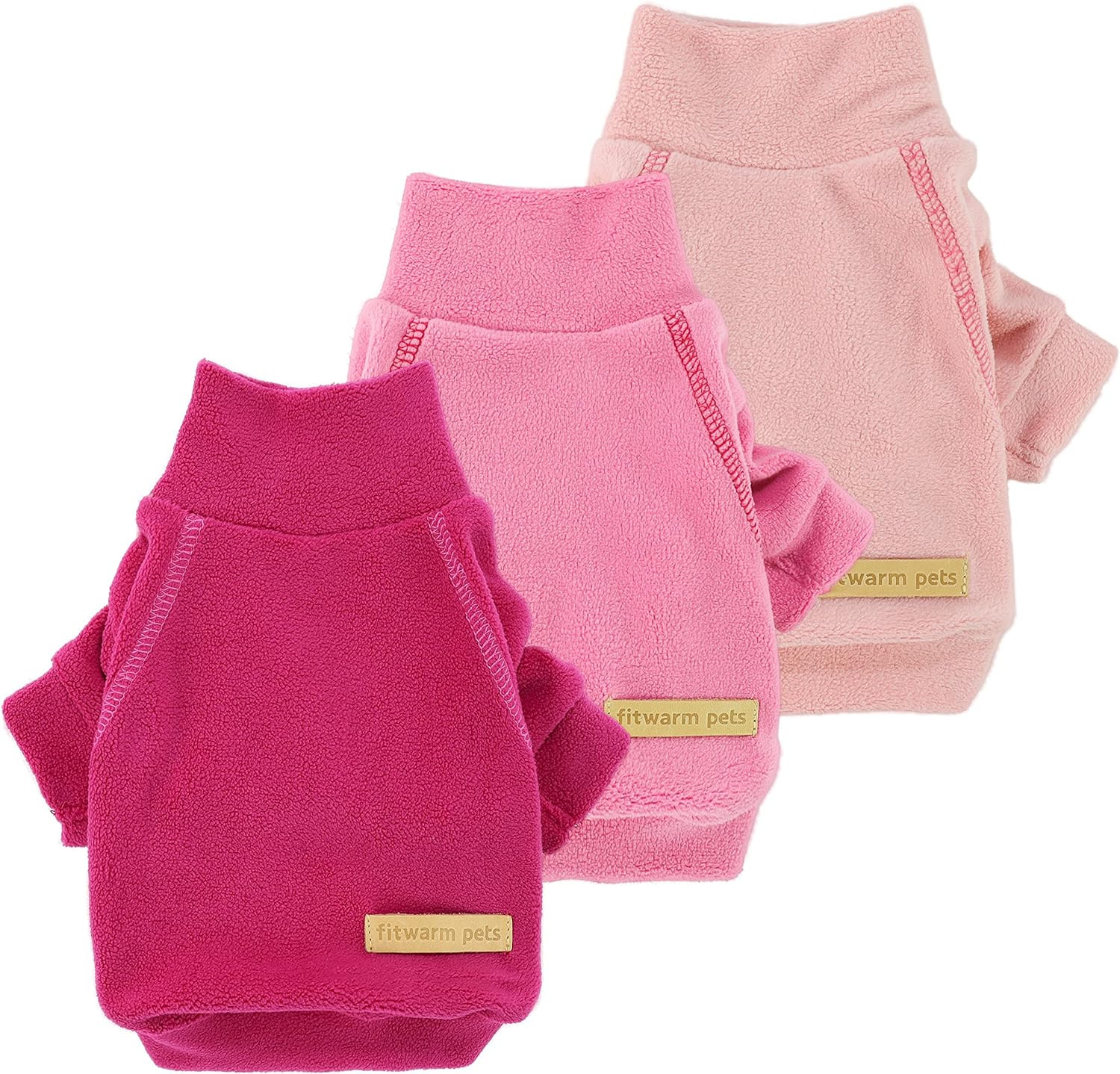 Fitwarm 3 Pack Classic Fleece Sweatshirt for Small Dogs and Cats, Pullover Jumper in Pink, Rose a... | Amazon (US)